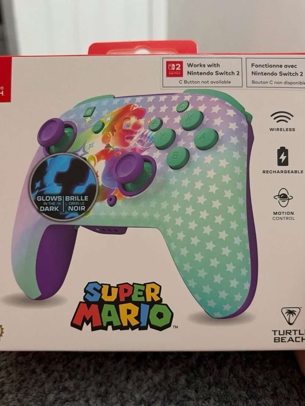 Nintendo Super Mario Wireless Pro Controller - Purple & Mint (BRAND NEW)